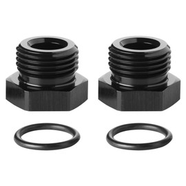 Podavelle 10AN -10 ORB O-ring Seal Boss Port Plug Fitting Block Off Adapter Aluminum Black, Pack of 2