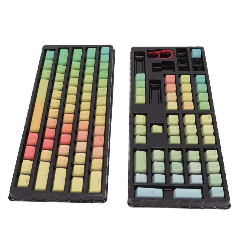 Keycaps PBT Translucent Sublimation Rainbow Gradient Mechanical 108 Keycaps for