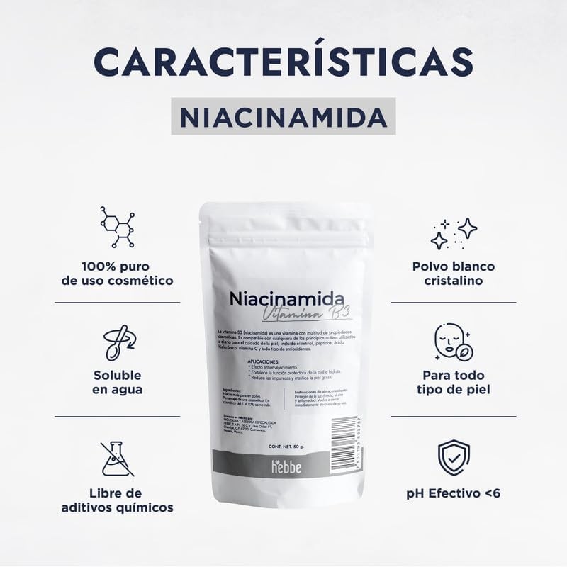 Hebbe - Niacinamida Pura para Rejuvenecimiento y Cuidado de la