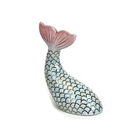 Beachcombers 5.4" Ceramic Mermaid Tail Bank Green