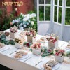 NUPTIO Wooden Box for Centerpiece Wedding: 12 Pcs Rustic Square