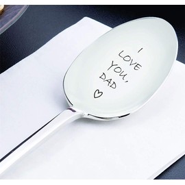 I Love Dad Spoon with heart.- Custom Engraved coffee spoon by Boston Creative company LLC