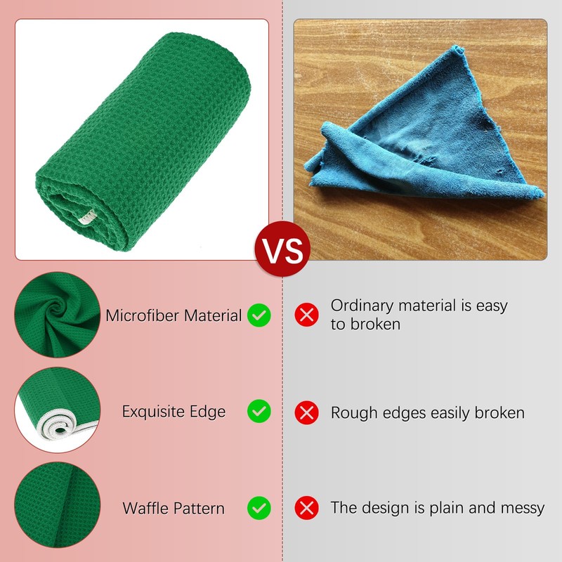 TIXIPEM 16" x 16" Golf Towel - Tri-Fold Microfiber Waffle