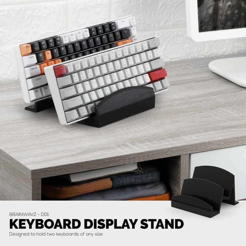 BRAINWAVZ Dual Desktop Keyboard Stand & Holder, Organize Your Desk,