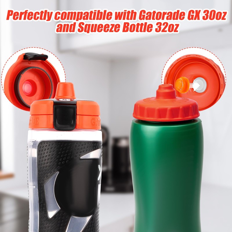 6pcs Dispensing Rubber Valves Compatible with Gatorade Water Bottle, Silicone