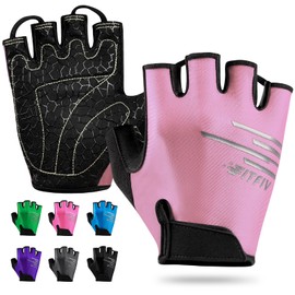 FITFIV Cycling Gloves Bike Gloves for Men/Women Half Finger Biking Gloves Exercise Workout Gloves Suitable for Outdoor Sports, Gym, Weight Lifting, Rowing and Motorcycle