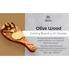 Original Olive Wood Cutting Board with Handle. Made of Mediterranean
