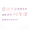 Clataly 24pcs Square Flowers Fake Nails Glossy Glitter Toe Print