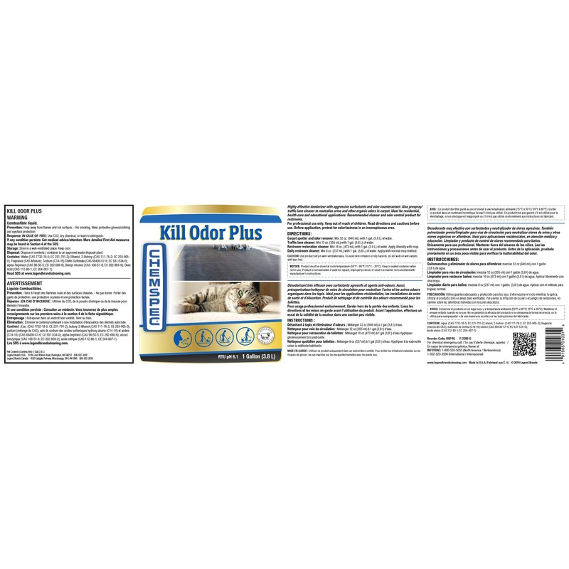 Chemspec-C-KOP1G Kill Odor Plus Professional Carpet and Textile Cleaner and