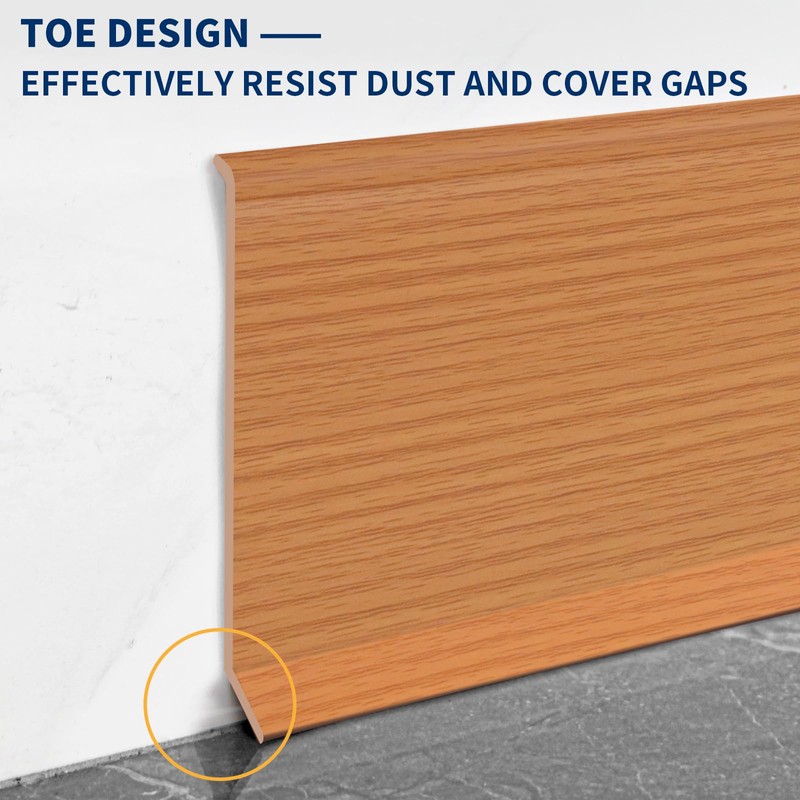 Heonay Flexible Baseboard Molding Trim 4 Inch Self-Adhesive Vinyl Wall