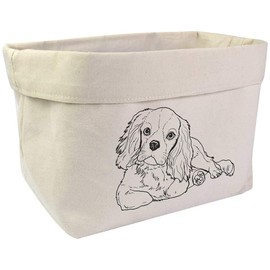 Large 'Cavalier King Charles Spaniel' Canvas Organiser/Storage Bag (OR00017464)
