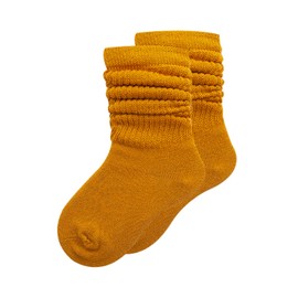 DOOVID Toddler Slouch Socks Knee High Socks Kids Boys Girls Cotton Long Crew Socks Yellow 6-8 Years
