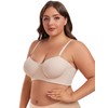 ANGOOL Strapless Bra for Women Plus Size Underwire Balconette Full