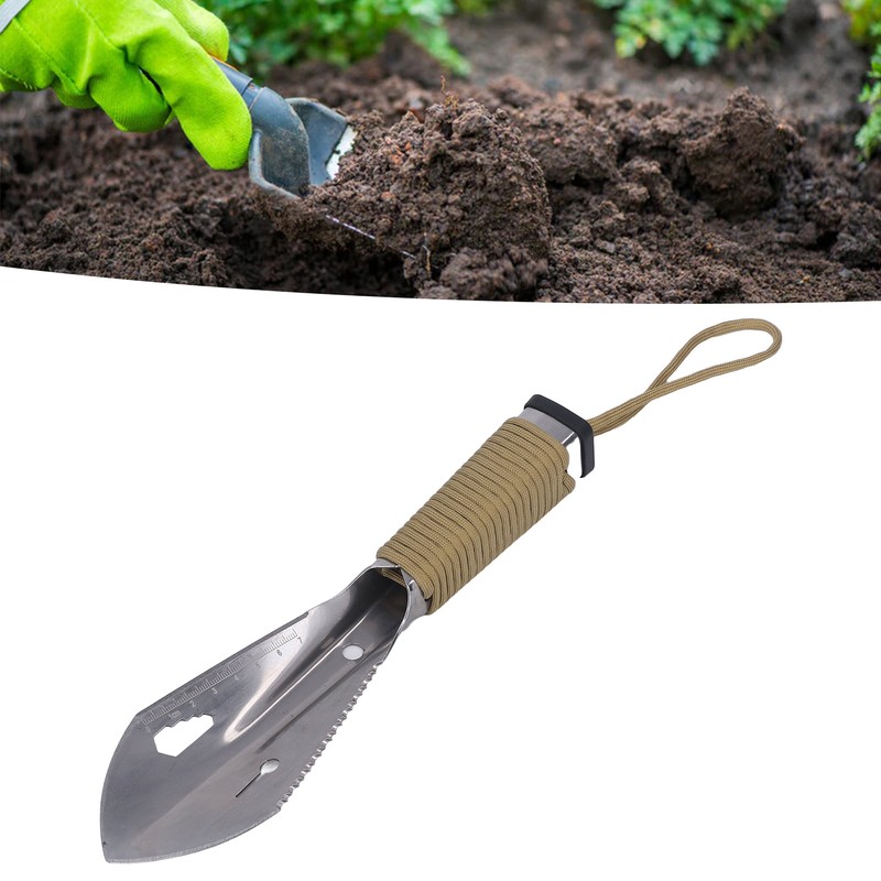 Survival Digging Trowel Stainless Steel Anti Slip Handle Multifunctional Detecting