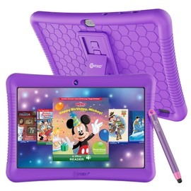 Contixo 10" Android Kids Tablet 32GB - Includes Exclusive 80+ Disney Storybooks (Value $350), Parental Controls, Kid-Proof Case with Kickstand & Stylus - Purple