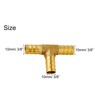 NACX 3/8" Brass T Shape Hose Barb, 3 Way Union
