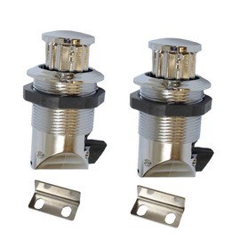 2Pcs Push Button Latch, Push to Close Latches for Perpendicular Door Configurations Latches - Push-to-Close Latches - Knob Stores Flush (Silver)