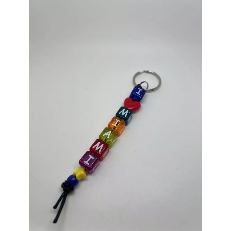 Miami Trendy Miami Beaded Keychain I love Miami Decorative Pretty
