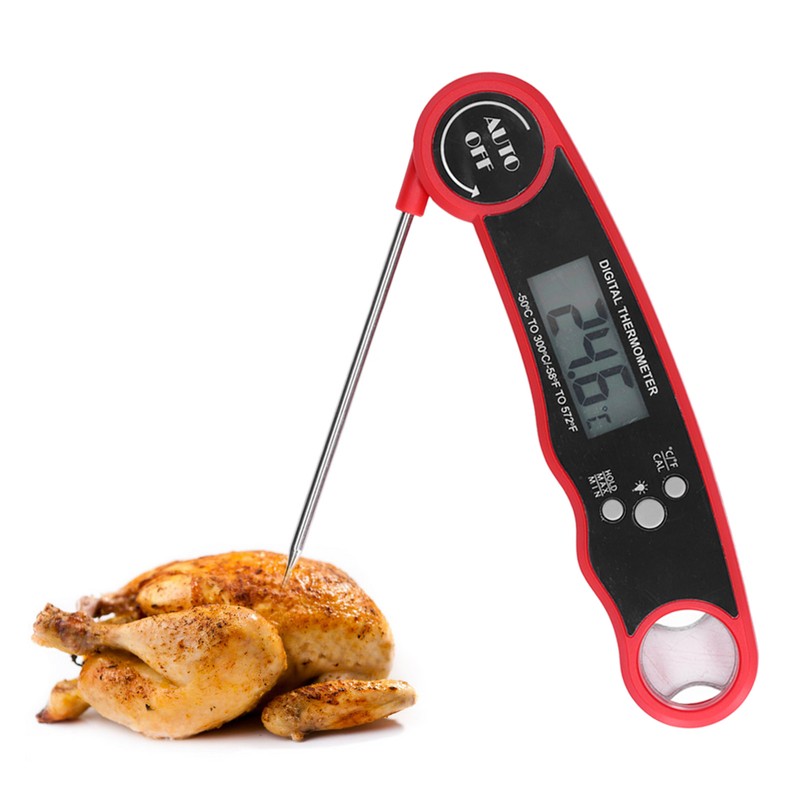 Food Thermometer Waterproof 304 Stainless Steel Folding Probe Fast Meat