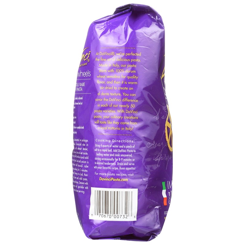 DaVinci Signature, Pasta Wagon Wheels Pasta, 16 Ounce Resealable Bags