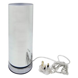 Glass Table Lamp 3D Effect Spirals On Off Switch Chrome Base CL003