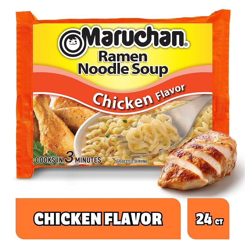 Maruchan Ramen Chicken, Instant Ramen Noodles, Ready to Eat Meals,