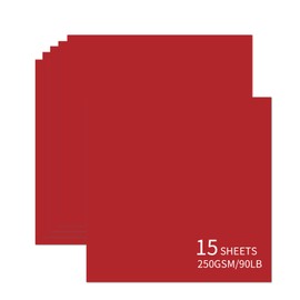 15 Sheets Red Cardstock 12"x12",250gsm/90lb Heavyweight Cardstock Paper, Thick and Smooth Card Stock Perfect for Card Making, Scrapbooking and Crafts