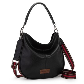 Wrangler Hobo Shoulder Bags for Women Soft Vegan Leather Womens Hobo Purses and Handbags Black Large size Ladies Handbags with Crossbody Strap WG129-1022BK
