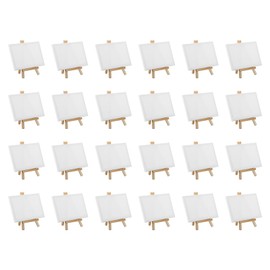 PATIKIL 6x4 Canvas Boards for Painting, 24Pack Cotton Wood Frame Rectangle Triple Primed Stretched Blank Canvas Panel for Acrylic, Oil, Tempera Paint,White