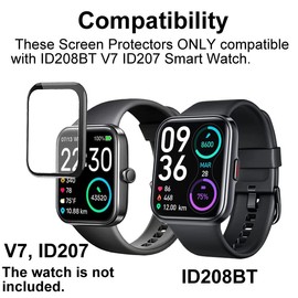 smaate 3D Screen Protector Compatible with ENOMIR ID208BT, SKG V7, and SKG V7 Pro 1.7” Smartwatch, 3-Pack, Full Coverage, Curved Edge, Anti-shatter