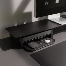 Catchall Tray Wooden Premium Walnut Wood Valet EDC Tray for Desk Bedside Table Jewellery Display Organiser Key Wallet Watch Phone Concierge Tray (Black)