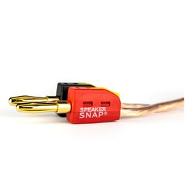 Speaker Snap Fast & Secure Banana Plugs - Gold Plated, 12-24 AWG, 2-100 Pieces for Home Theaters, Speaker Wire, Wall Plates and Receivers