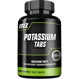 Potassium 200 Vegan Tablets - 414 mg Potassium Per Serving of Potassium Citrate - 100 Days Supply - Supports Electrolyte Balance and Muscle Function - by MZ