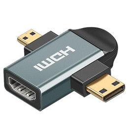 Mini HDMI to HDMI Master Converter Adapter Mini Micro 2 in 1 Ultra Small 1440P Aluminum Alloy Housing HDMI 2 in 1 Micro Reverse Fitting