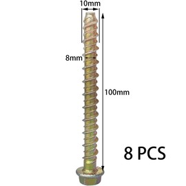 8 PCS M8*100mm Self Tapping Screws Anchors for Concrete