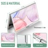 Swooflia Business Card Holder Case Wallet for Women Metal Marble