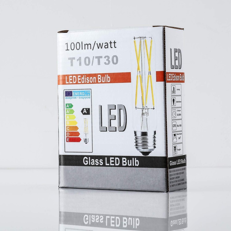 Leools Dimmable Edison Led Tubular Bulb T10,4W Vintage Led Filament