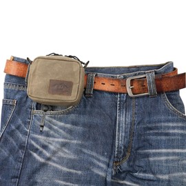 diodrio Belt Pouch for Men Women YKK Zippers EDC Pouch, Belt Bag Waist Pack for Hiking, Water Resistant, Waxed Canvas, Olive, Olive Small, Small