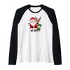 Santa Claus Reindeer Elf Holiday Christmas Raglan Baseball Tee