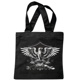 'Shoulder bag "Courage Commitment Honor Eagle Vulture Bird of Prey Outdoor Motorcycle Chopper Gothic Motorcycle Skull Motorcycle Club Bike Route 66 Shopping Bag School Bags Gym Bag in Black