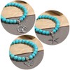 AMOR SPES 3pcs Turquoise Bead Bracelet Set for Women Men