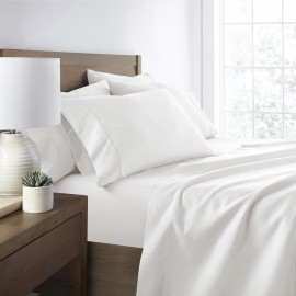 Becky Cameron Kitchen Queen 6 Piece White Luxury Bed Linen Set Ultra Soft Microfiber