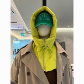 Padded Balaclava Fall/Winter Designer Padded Hood with Faux Neck Collar - Fashion LF3604 Free Size/Black Hood 3ea