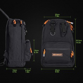 Seaknight Outdoor Fishing Tackle Bag Single/Double Shoulder Multi-Purpose Water-Resistant Backpack 4 Layer 1000D Nylon Fishing Bag