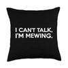 Funny Mewing Facial Looksmaxing Orthotropic Jawline Throw Pillow