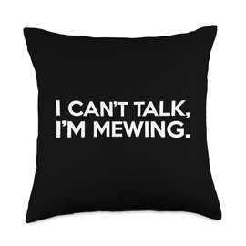 Funny Mewing Facial Looksmaxing Orthotropic Jawline Throw Pillow