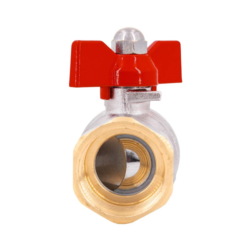 Genebre Brass Ball Valve with Red Wing Handle - Internal
