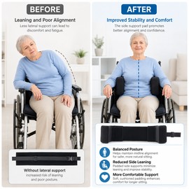 Wheelchair Side Support Pad with Adjustable Side Plate – Lateral Foam Wedge Cushion for Elderly Wheelchair Posture Support, Comfort & Stability