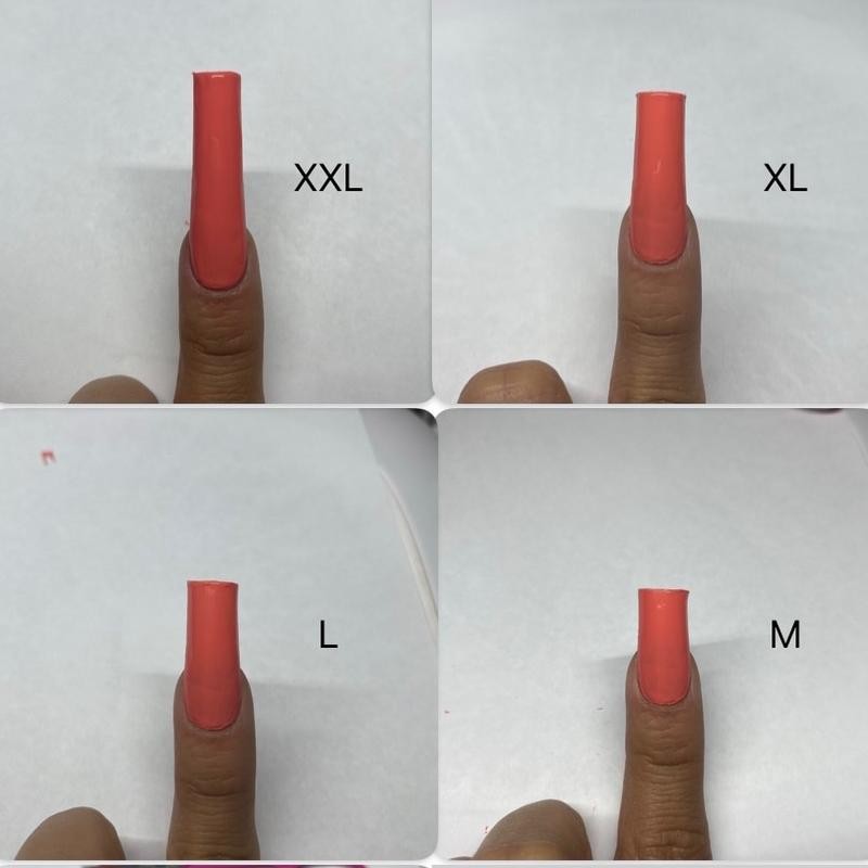 French Tip Acrylic Press ons - Length: X-Long, Size: Large