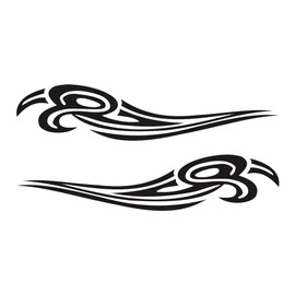 iSpchen Pack of 2 Car Stickers, 3D Flame Racing Sticker, Car Body Bonnet Decals, Side Sticker, Car Tuning Side Skirts Sticker, Styling Exterior Decoration Stickers, 70 cm x 15 cm